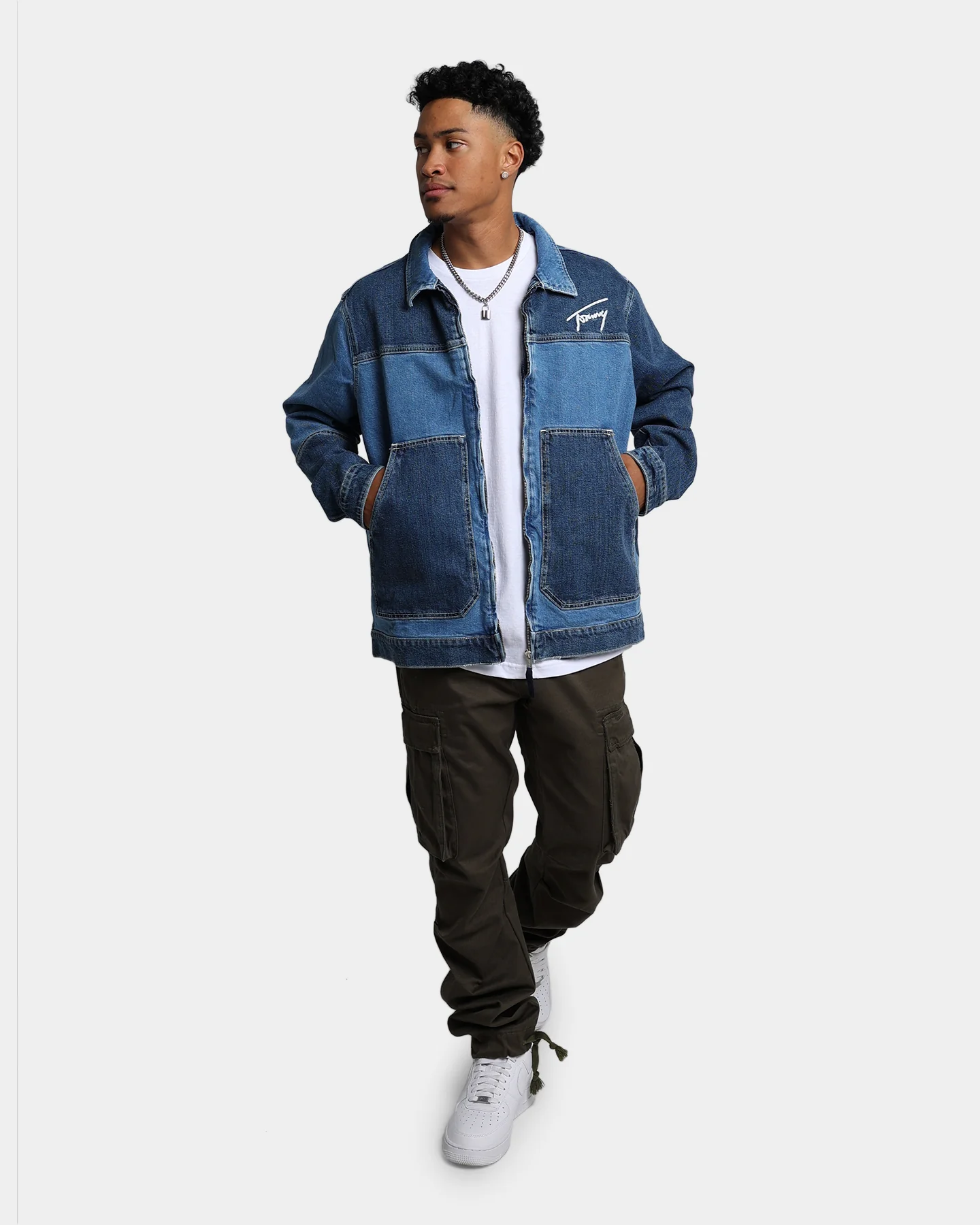 Tommy Jeans Panel Zip Denim Jacket Denim Light - Image 2