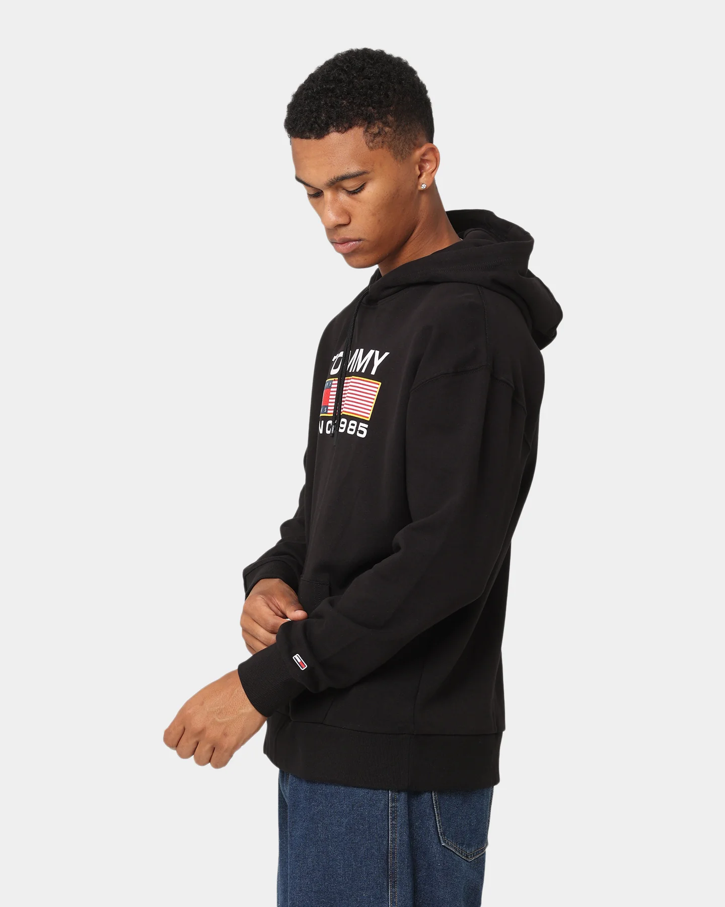 Tommy Jeans TJM Regular Athletic Logo Hoodie Black - Image 6