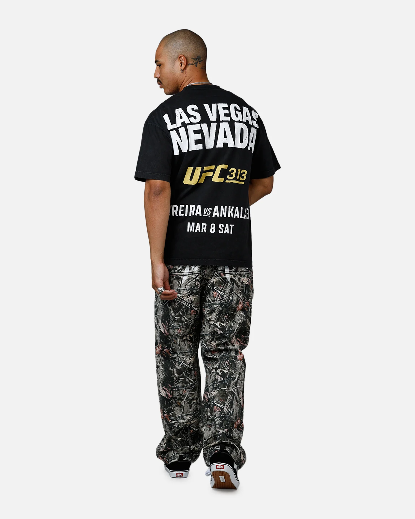 UFC By Culture Kings Justin Gaethje 313 T-Shirt Black Acidwash - Image 6