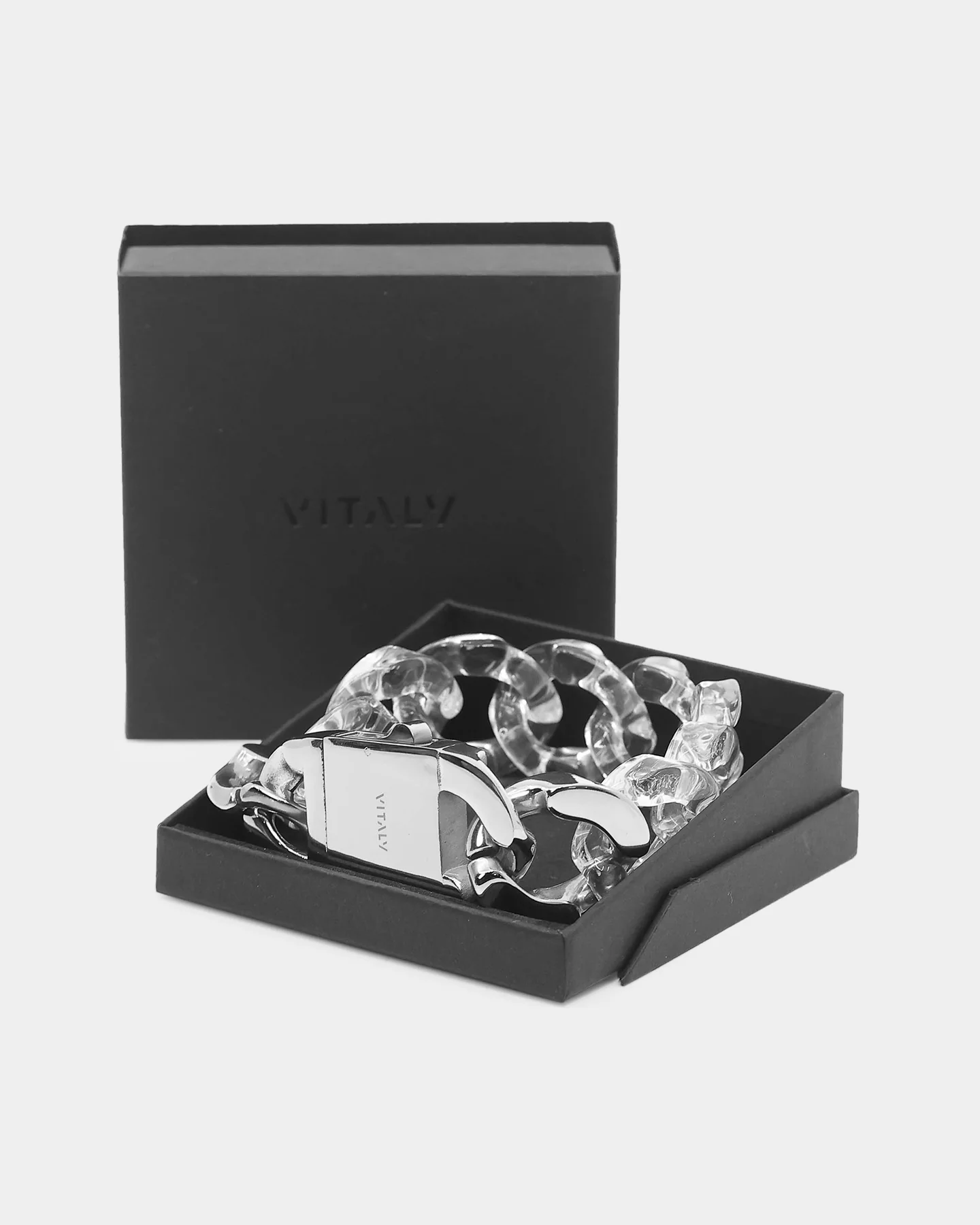 Vitaly Unisex Static Bracelet Clear/Stainless Steel - Image 4