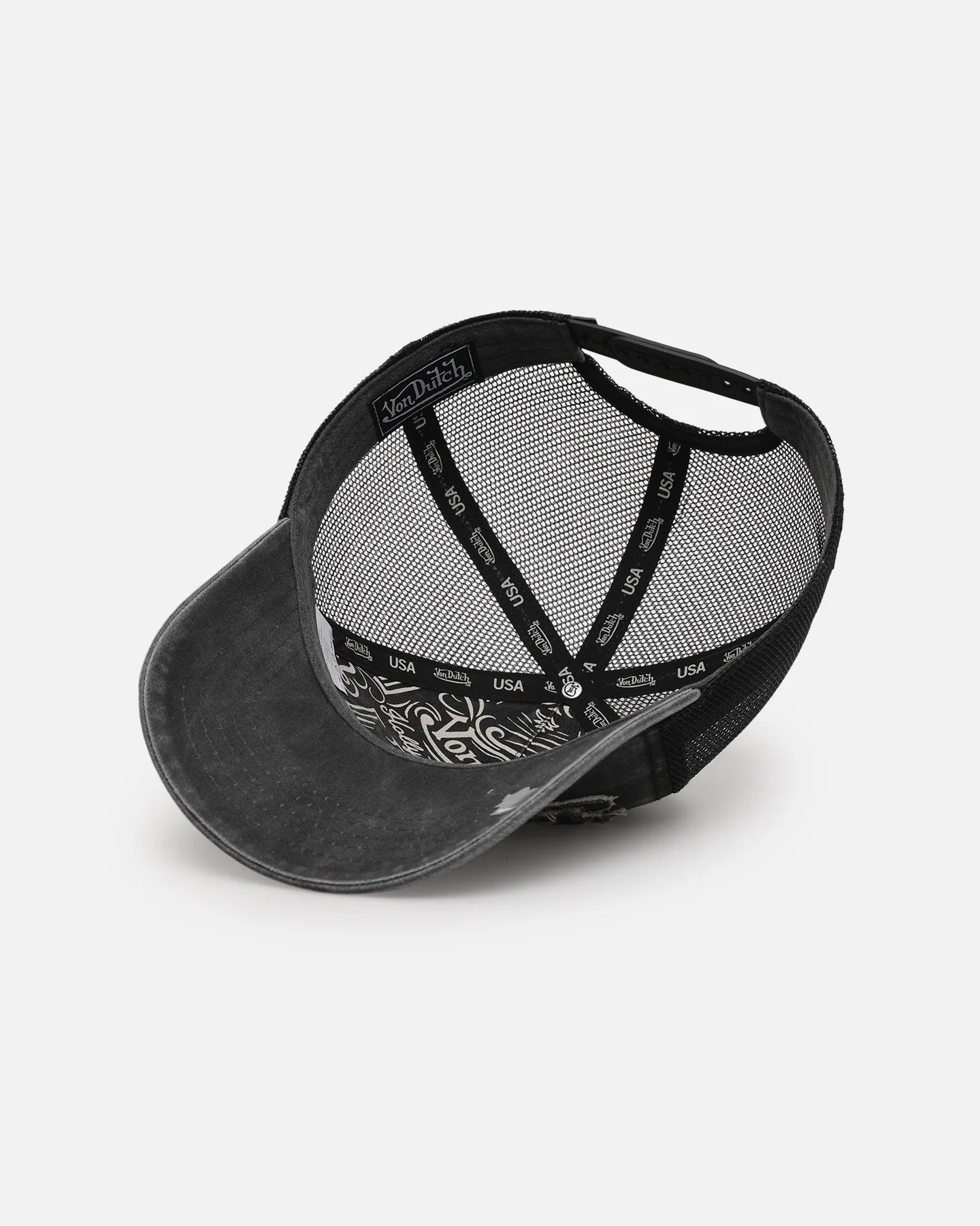 Von Dutch Washed Twill Trucker Snapback Grey - Image 6