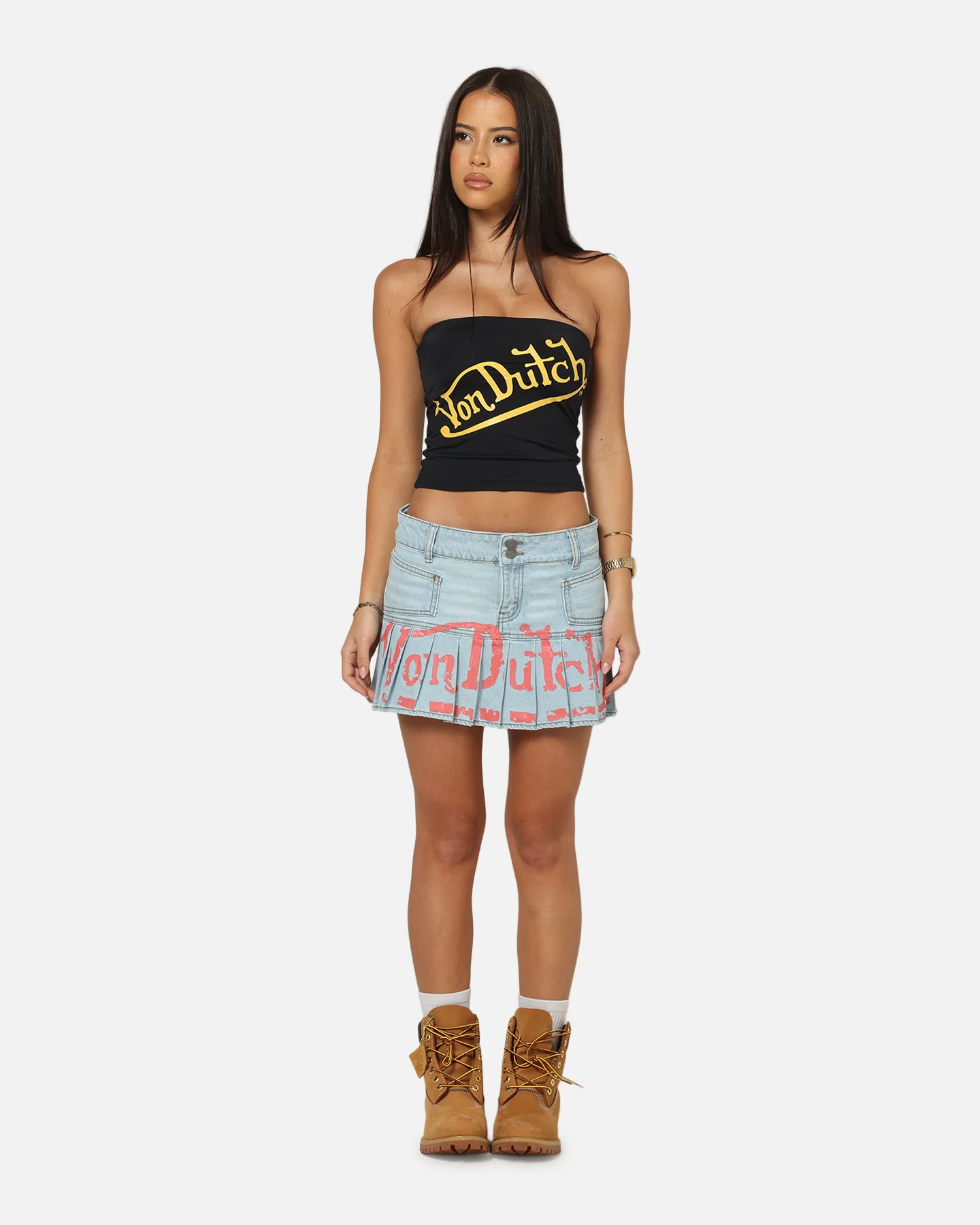 Von Dutch Women's Denim Mini Skirt Washed Light Blue - Image 2