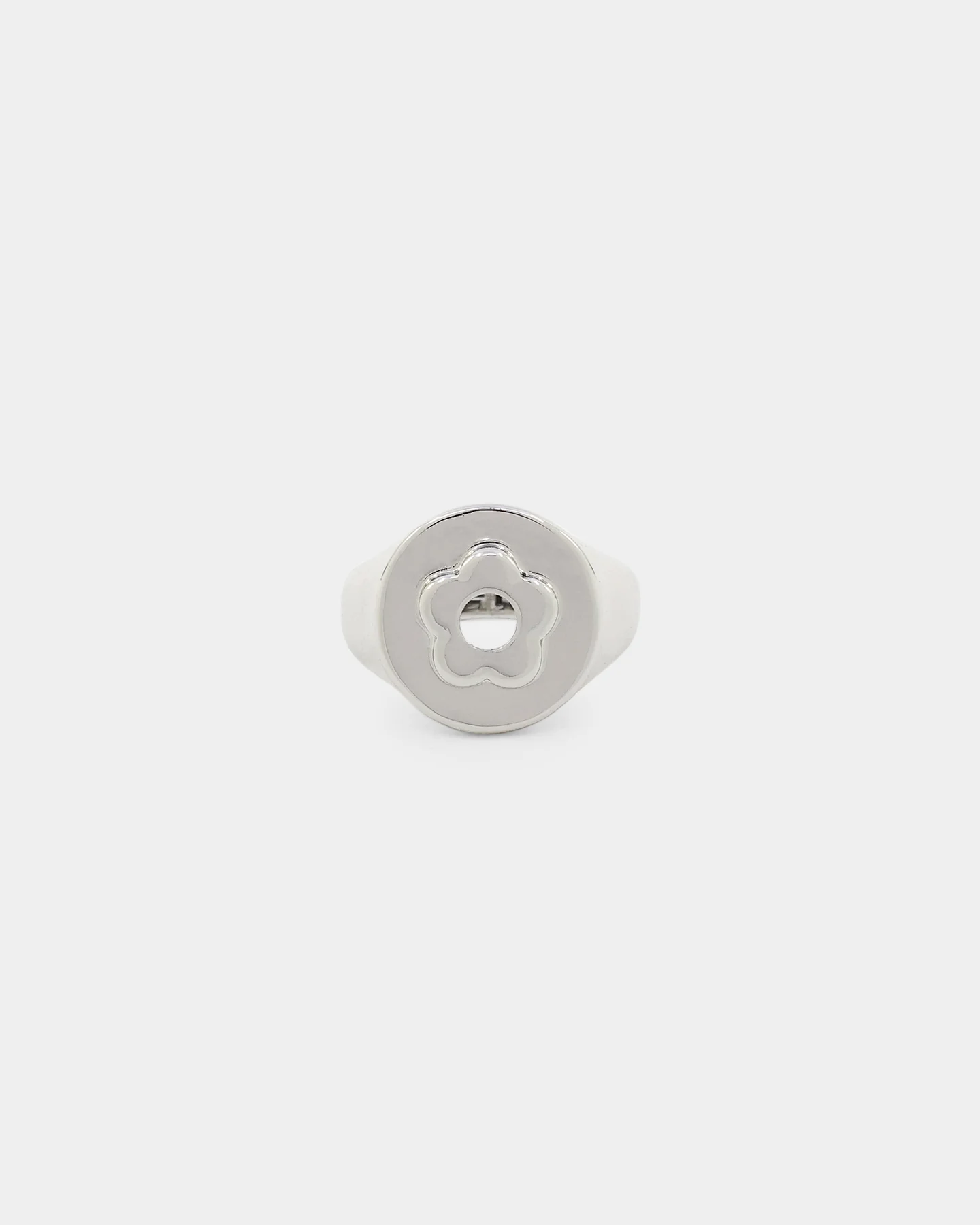 Wild For The Weekend Flower Power Signet Ring (Large) Silver - Image 2