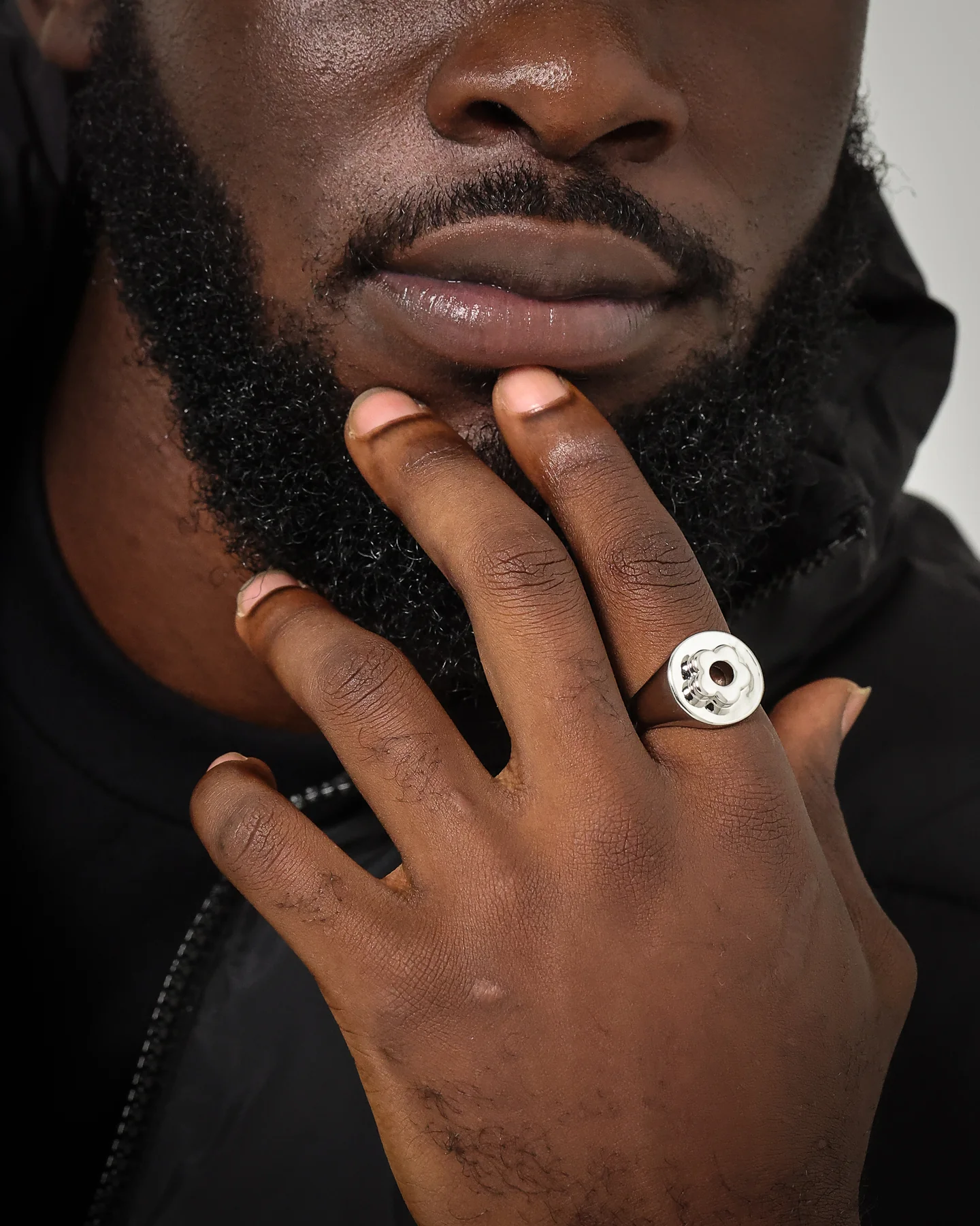 Wild For The Weekend Flower Power Signet Ring (Large) Silver - Image 3