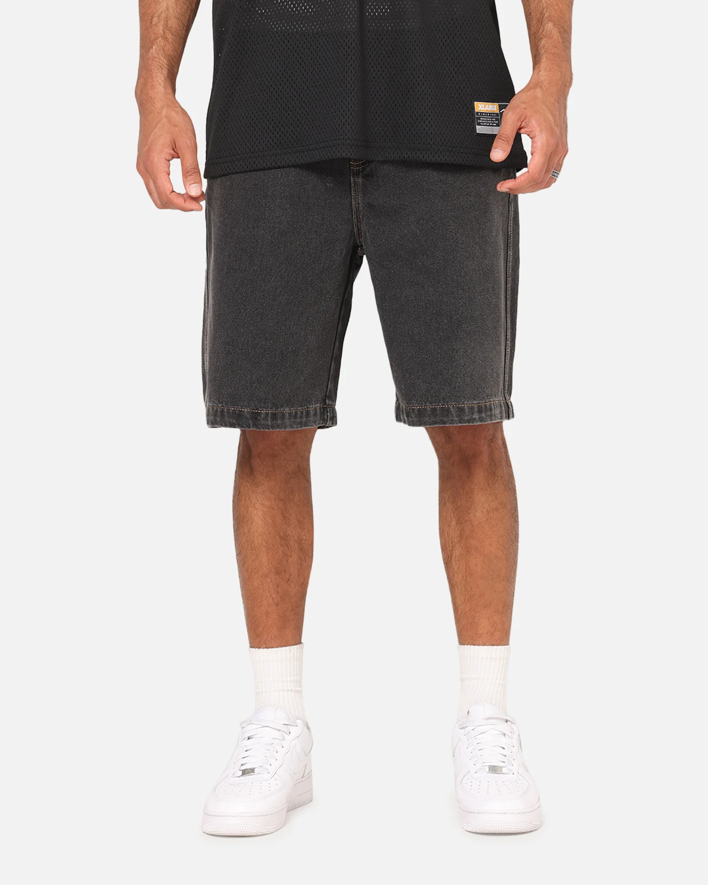 X-Large Bubble Bull Denim 91 Shorts Washed Black - Image 5