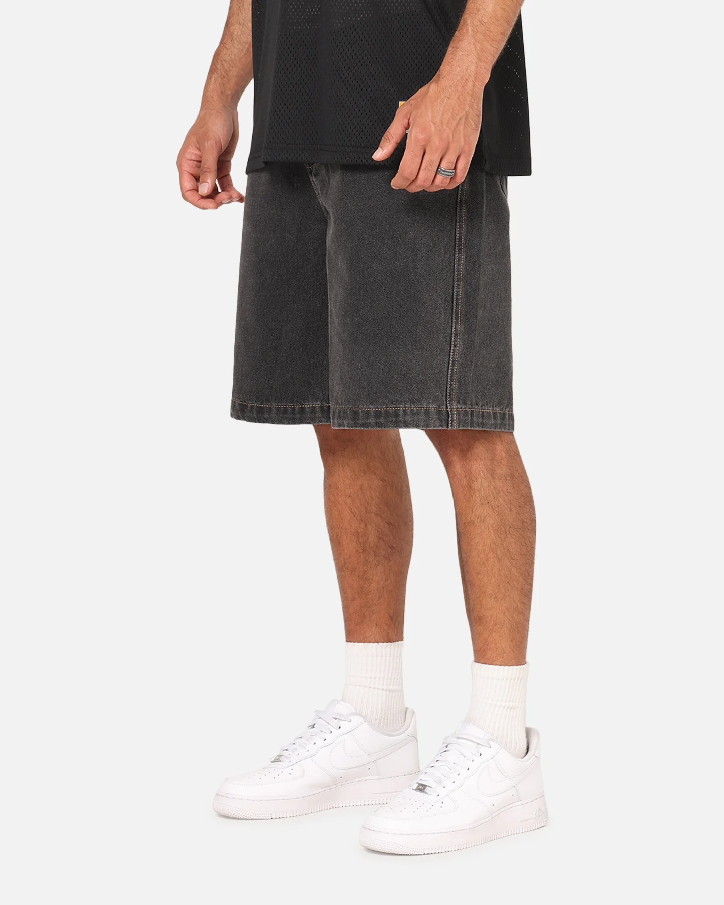 X-Large Bubble Bull Denim 91 Shorts Washed Black - Image 6