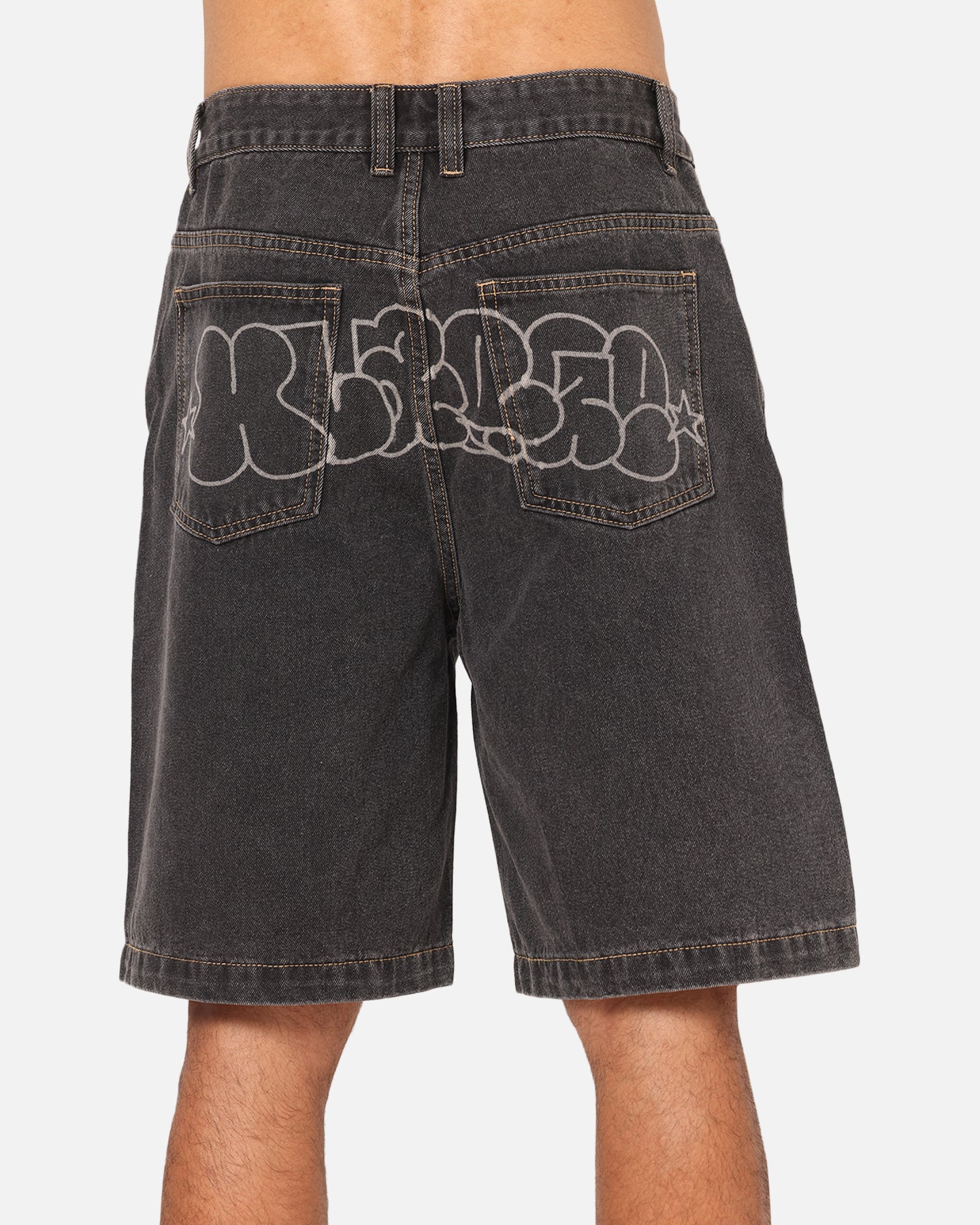 X-Large Bubble Bull Denim 91 Shorts Washed Black - Image 8