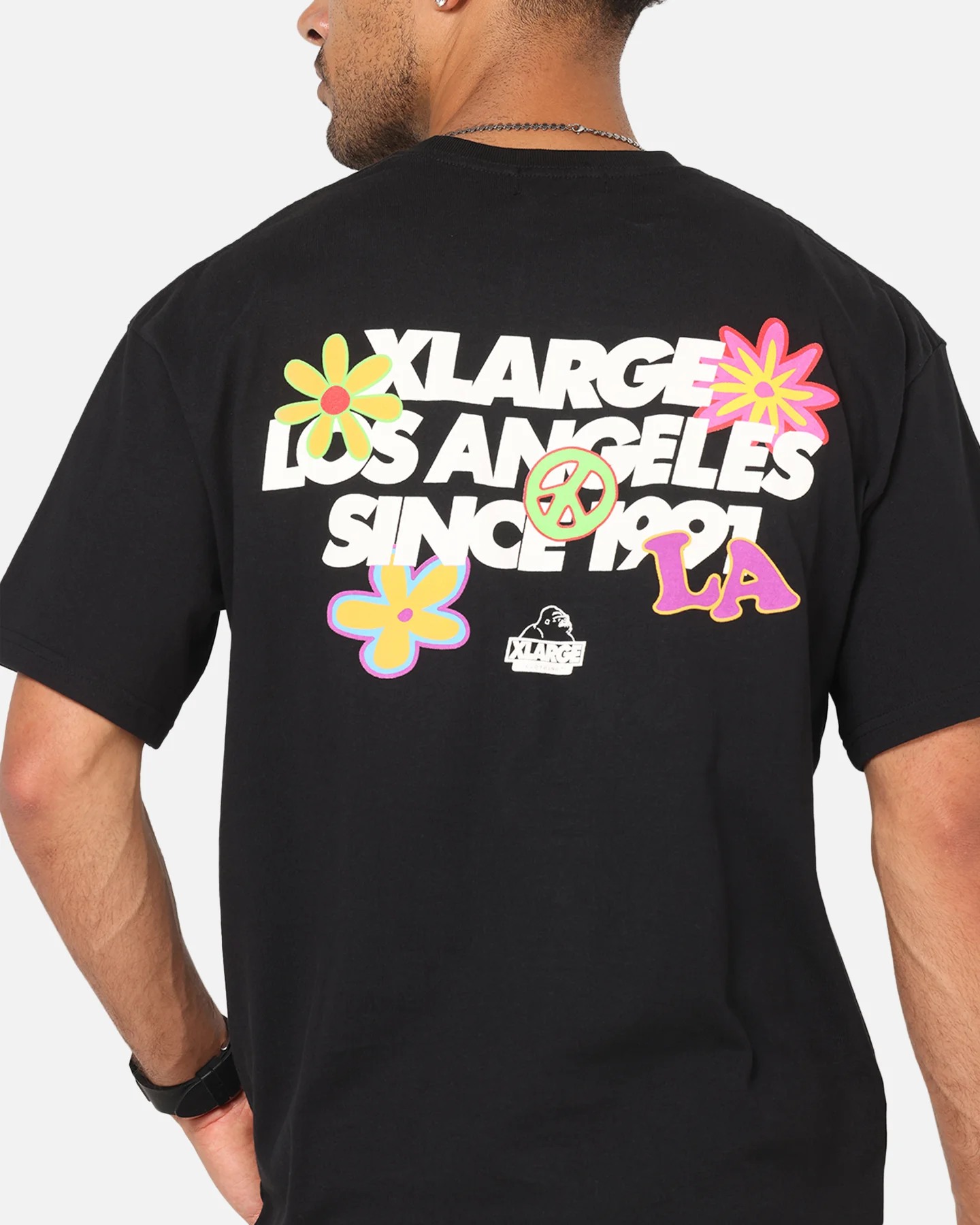 X-Large Flowers T-Shirt Black - Image 7