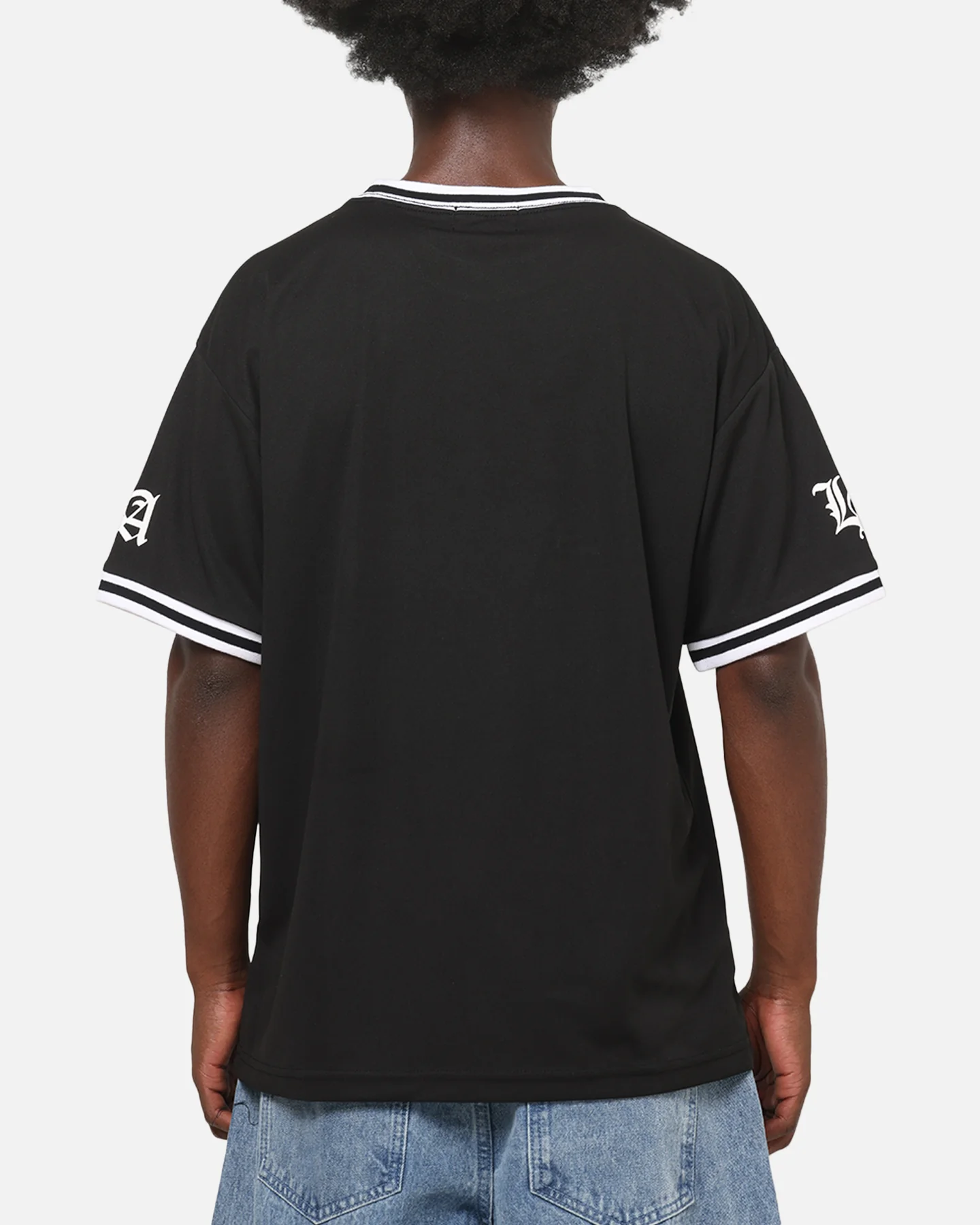 X-Large Old English Jersey T-Shirt Black - Image 3