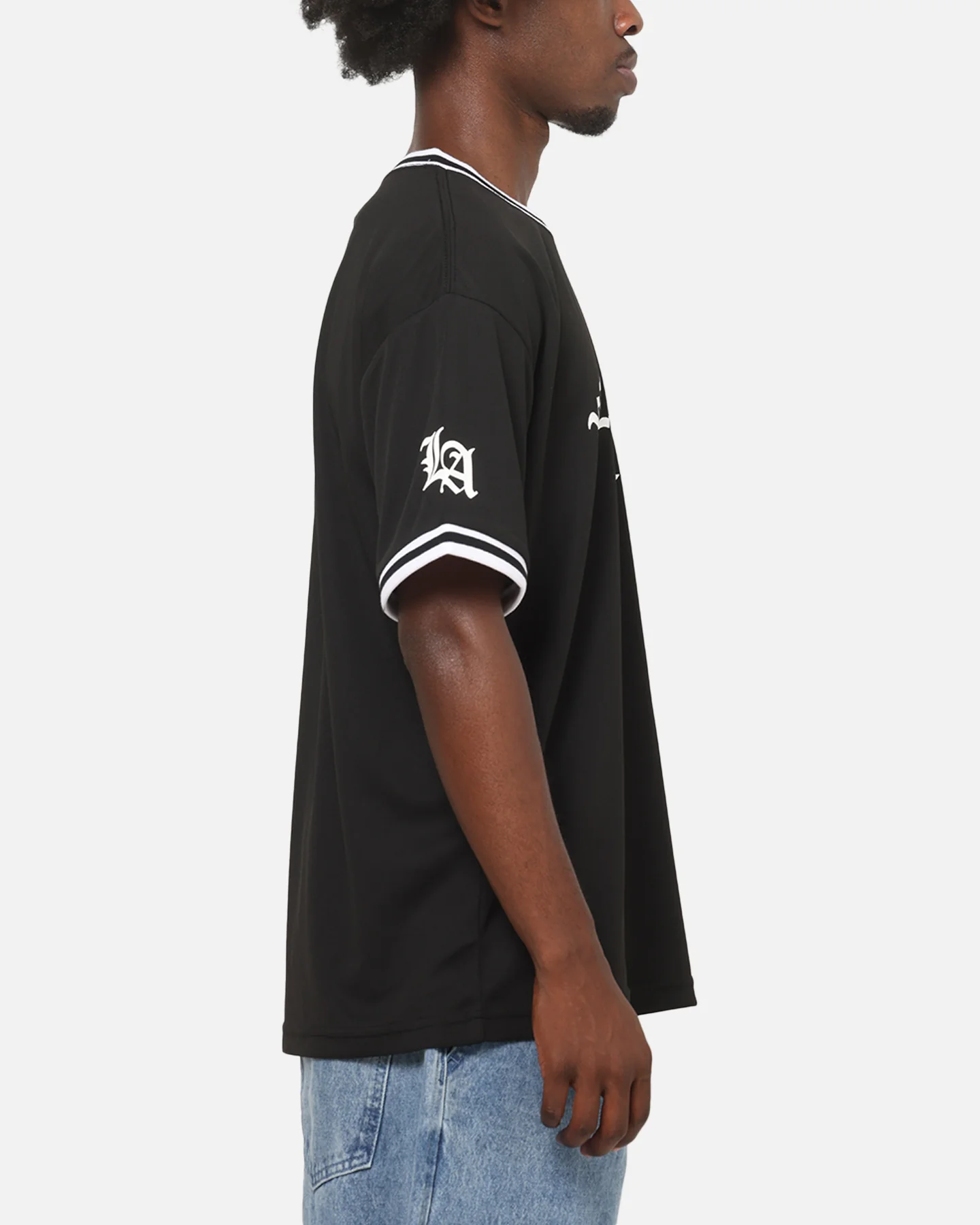 X-Large Old English Jersey T-Shirt Black - Image 4