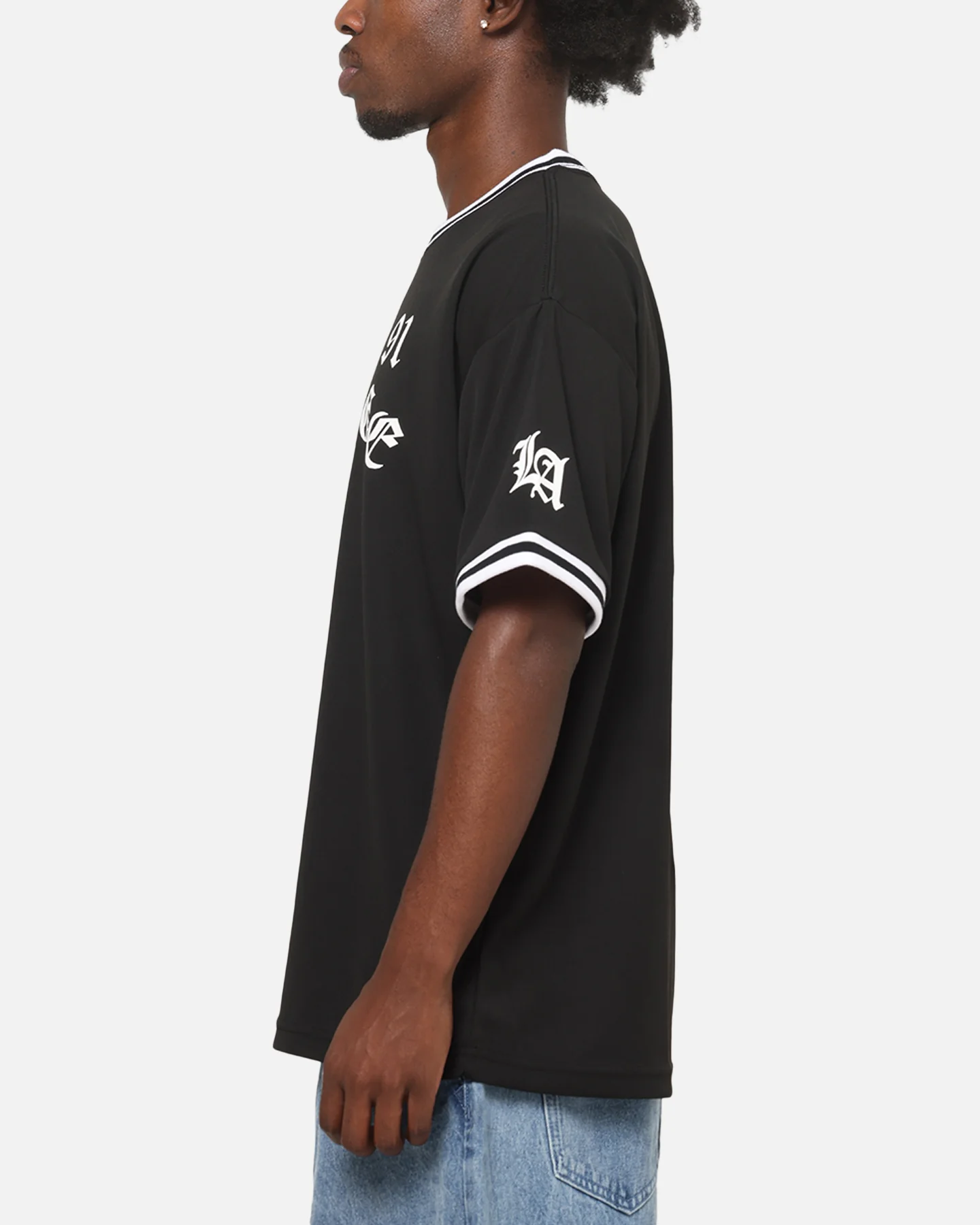 X-Large Old English Jersey T-Shirt Black - Image 5