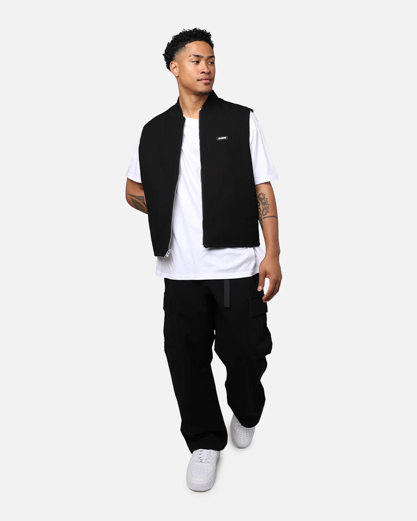 X-Large Ombre Plaid Reversible Vest Black - Image 11