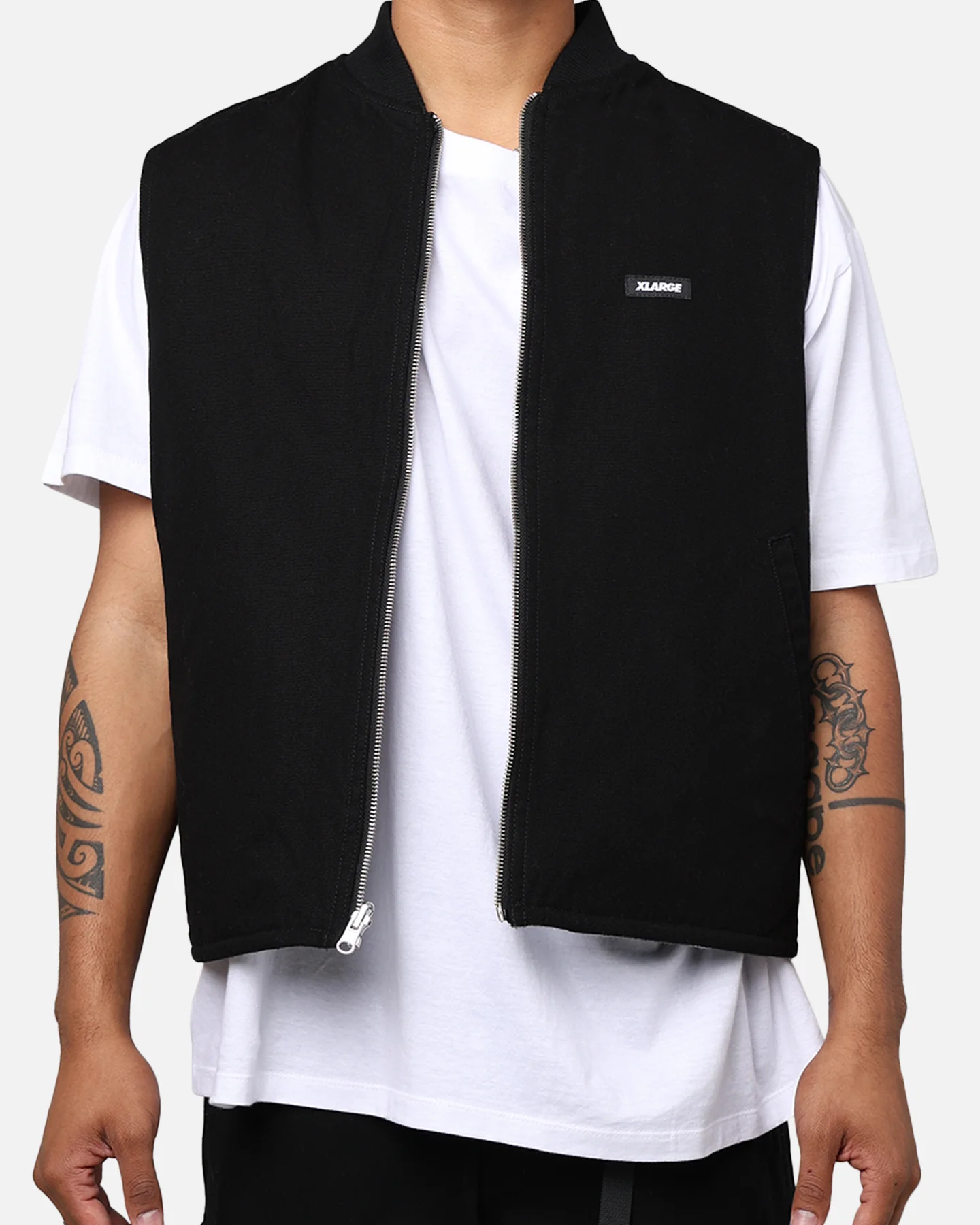 X-Large Ombre Plaid Reversible Vest Black - Image 7