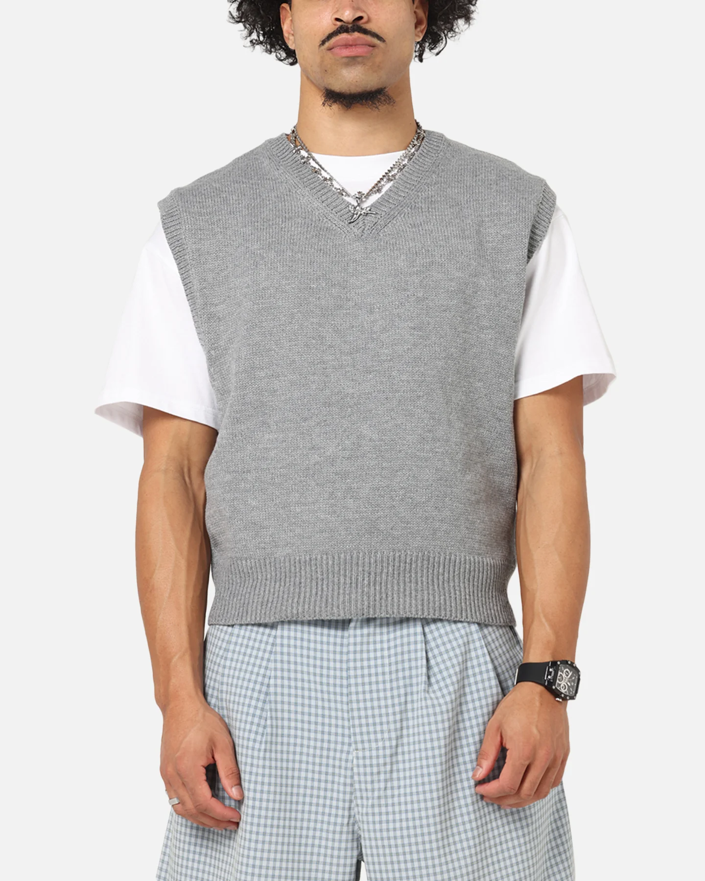 XXIII Cropped Sweater Vest Grey