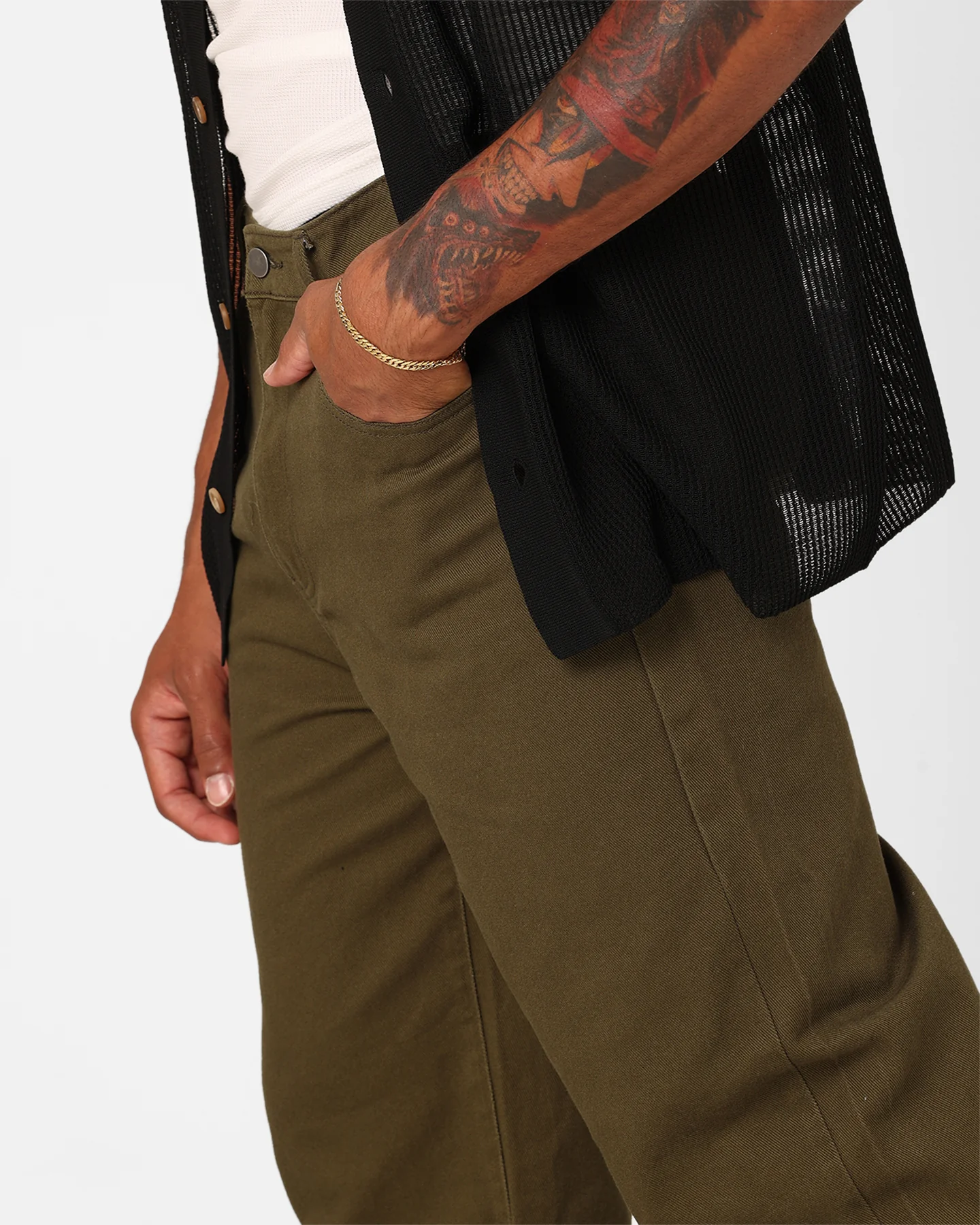 XXIII Dani Baggy Jeans Olive - Image 4