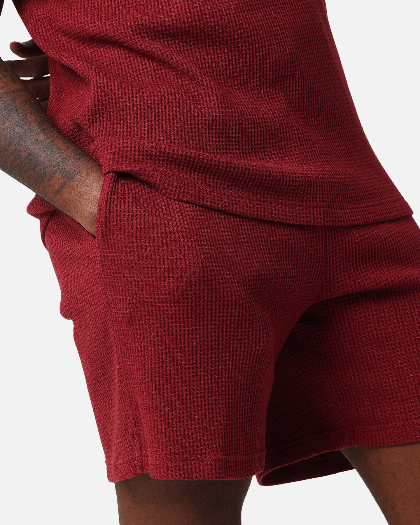 XXIII Ethan Knit Shorts Maroon - Image 3