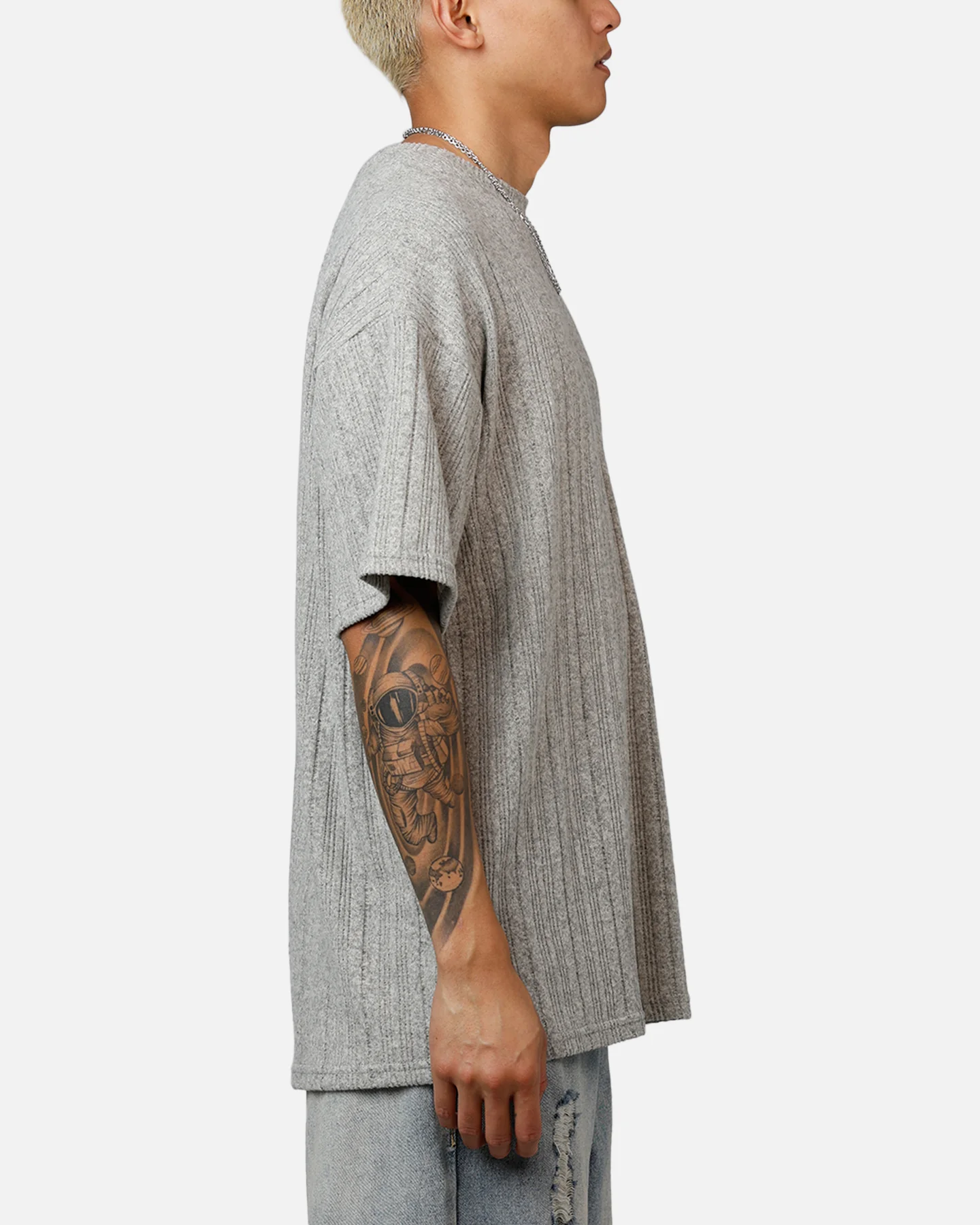 XXIII Rib Knit T-Shirt Grey Marle - Image 4
