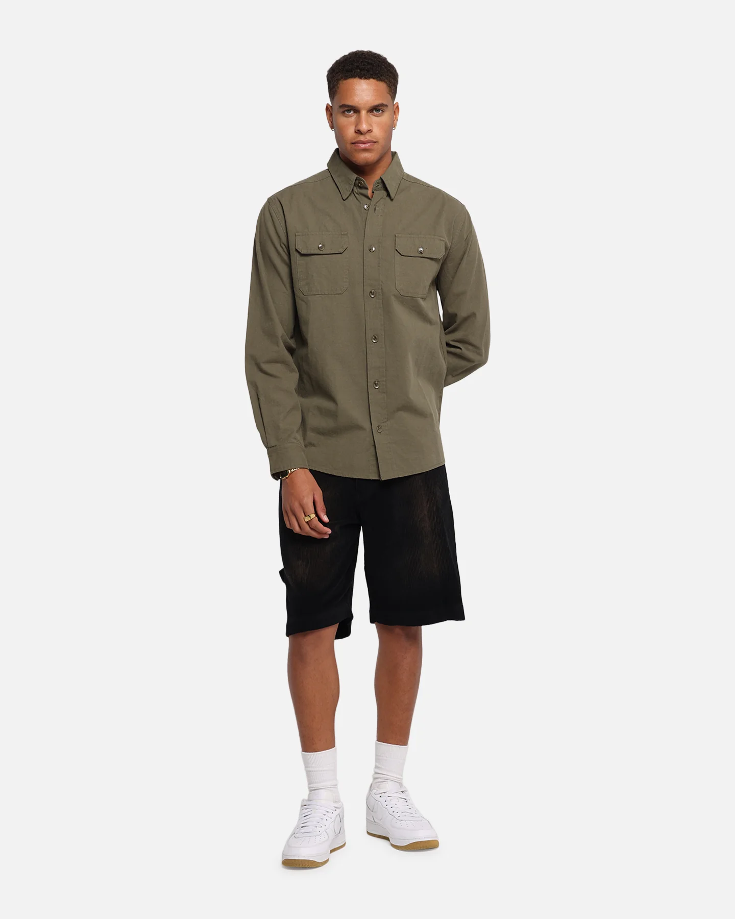 XXIII Slub Overshirt Khaki - Image 2