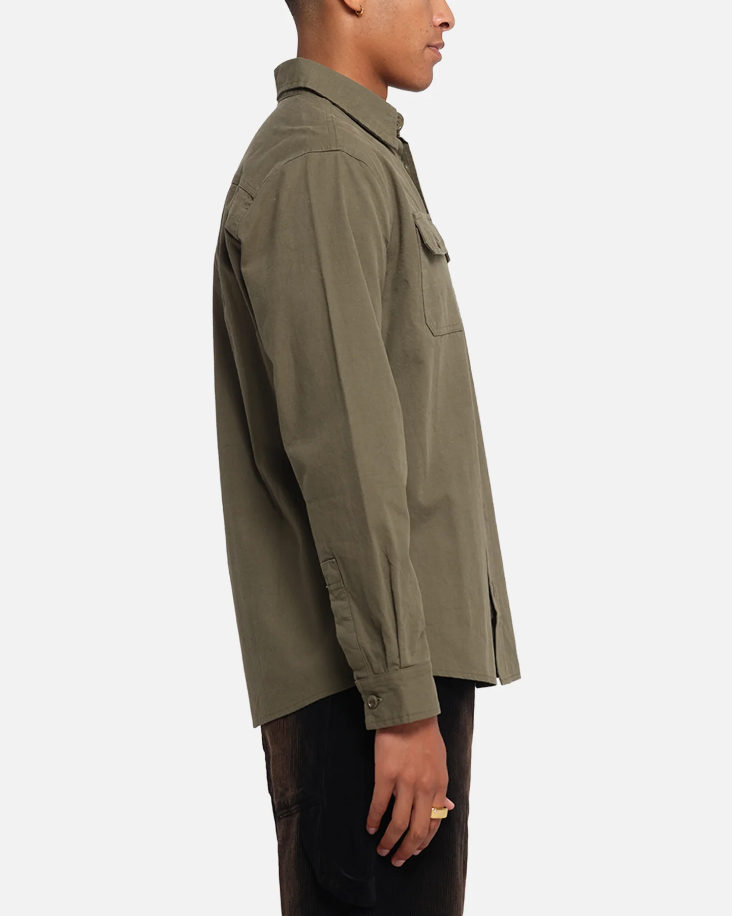 XXIII Slub Overshirt Khaki - Image 4