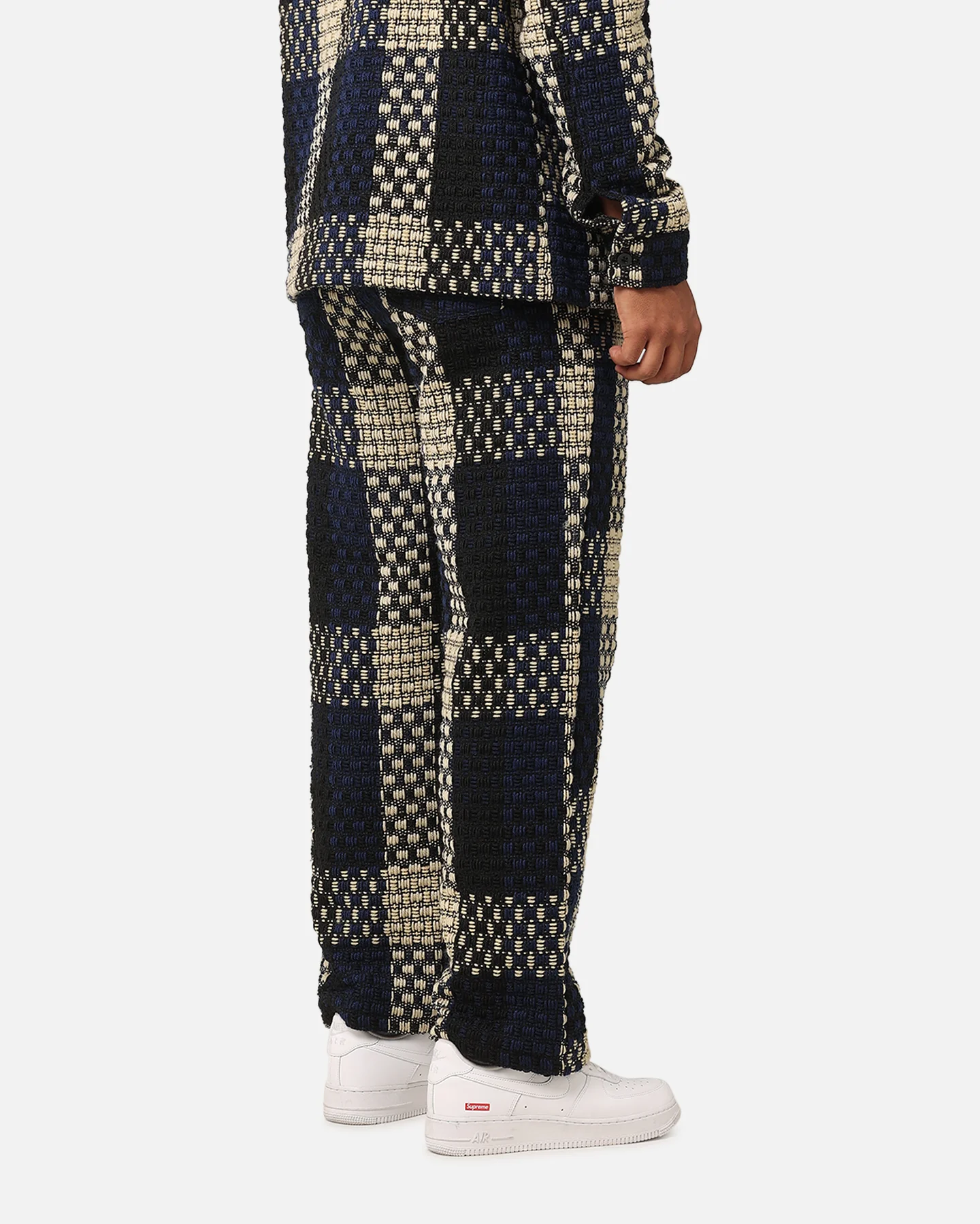 XXIII Textured Weave Pants Blue/Black/Yellow - Image 5