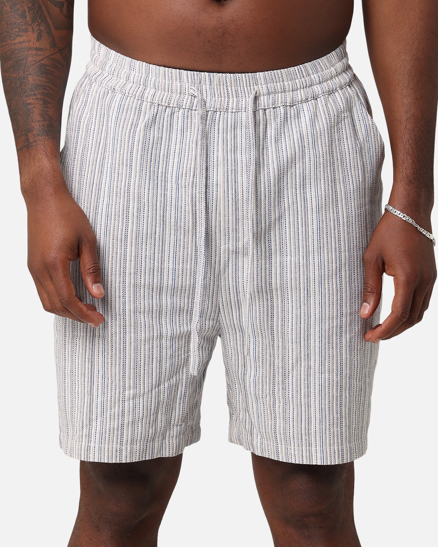 XXIII Tulum Stripe Shorts Cream/Blue - Image 7