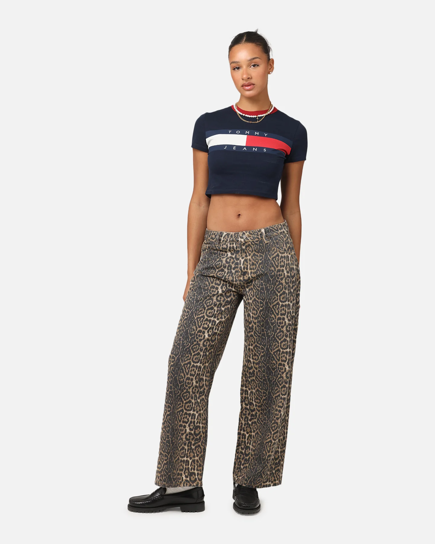 XXIII Women's Leopard Wide Leg Jeans Leopard - Image 2