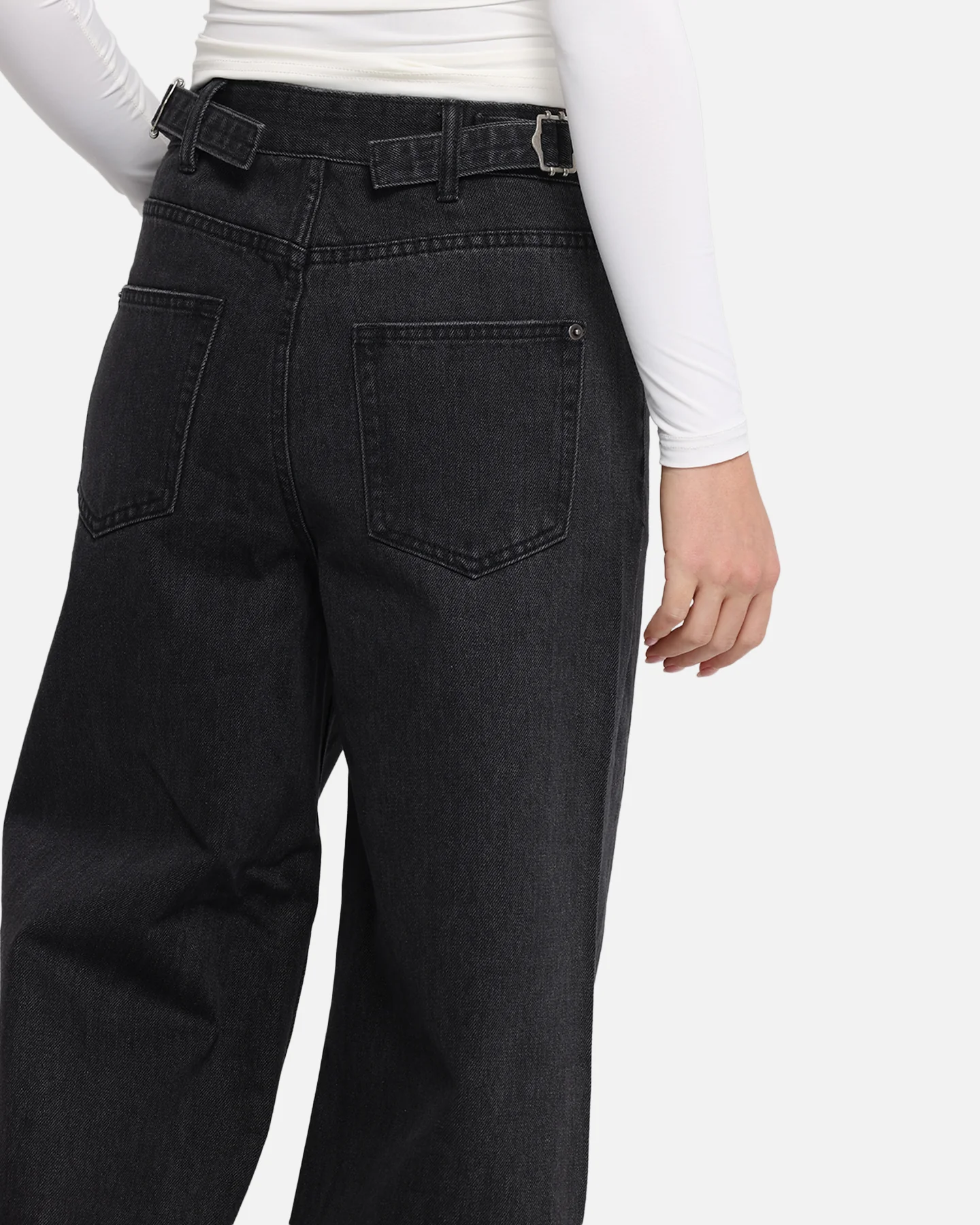 XXIII Women's Wide Leg Jeans Washed Black - Image 4