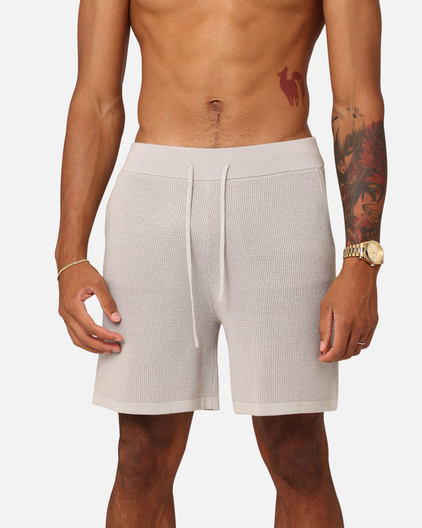 XXIII Zyair Knit Rib Shorts Stone - Image 7