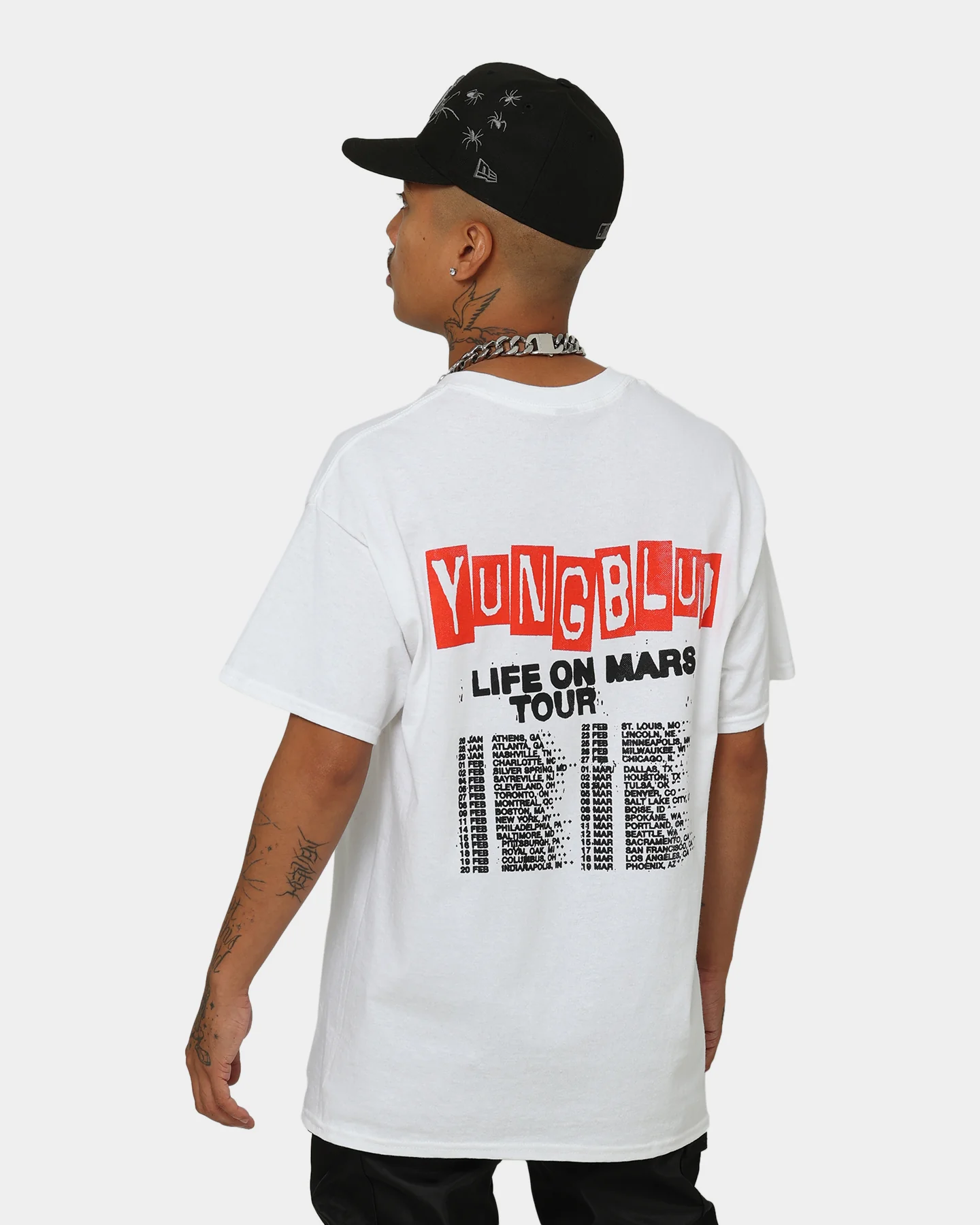 YUNGBLUD Life On Mars Tour Vintage T-Shirt White - Image 2